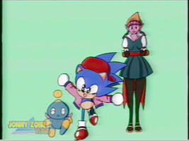 (Jonny Sonic) running chasing Chao with Baburu