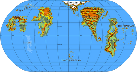 Map of Abeir per Ed Greenwood lore