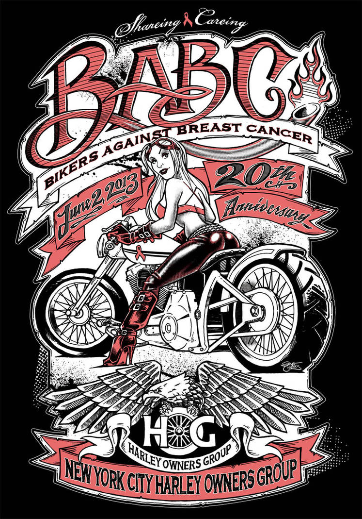 NYC Hogs Bikers Against Breast Cancer Art by SteveChanks