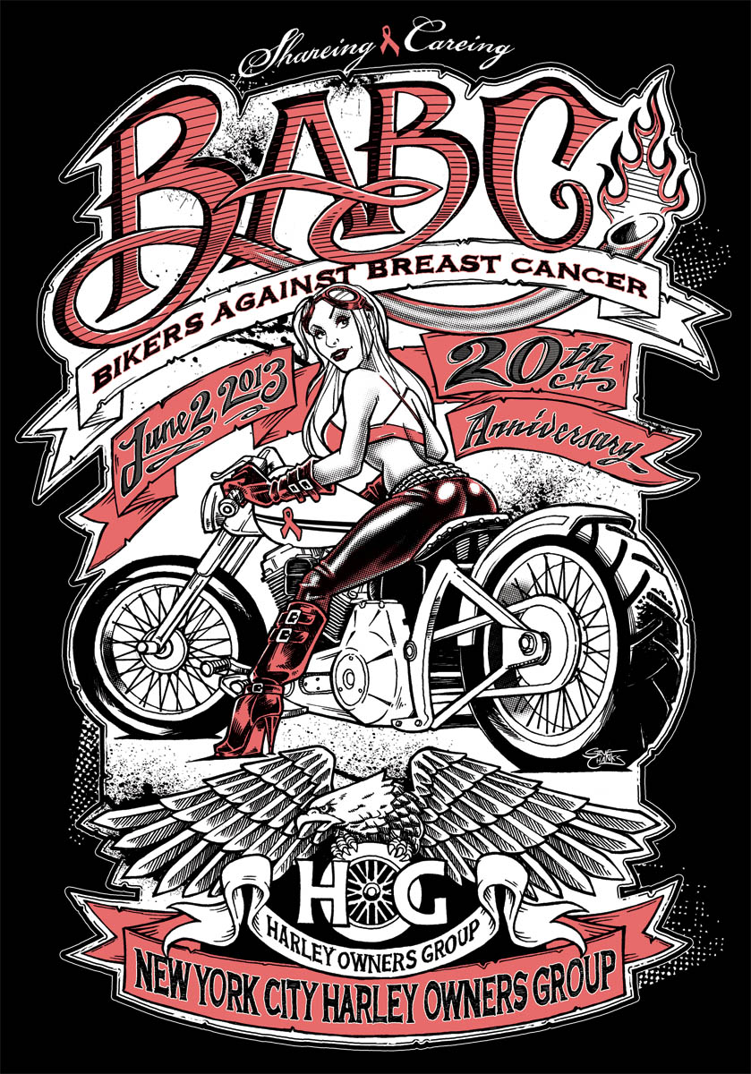 NYC Hogs Bikers Against Breast Cancer Art by SteveChanks
