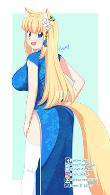 YCH: Meeya Blue dress