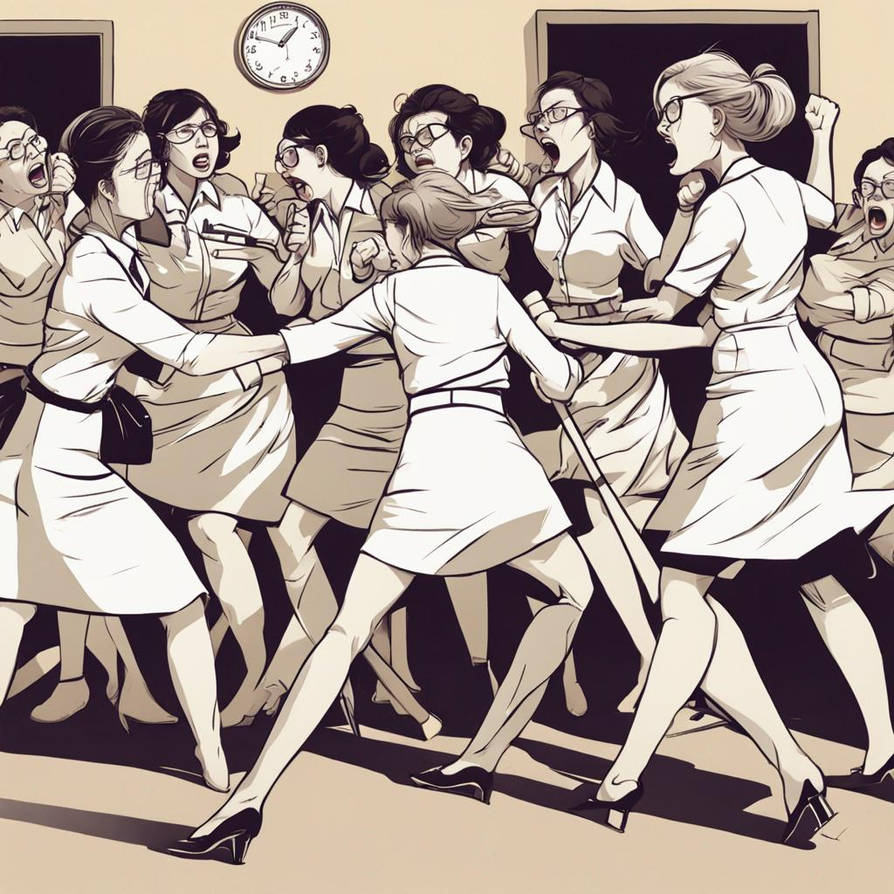 Lady Teachers Fight by ald116 on DeviantArt