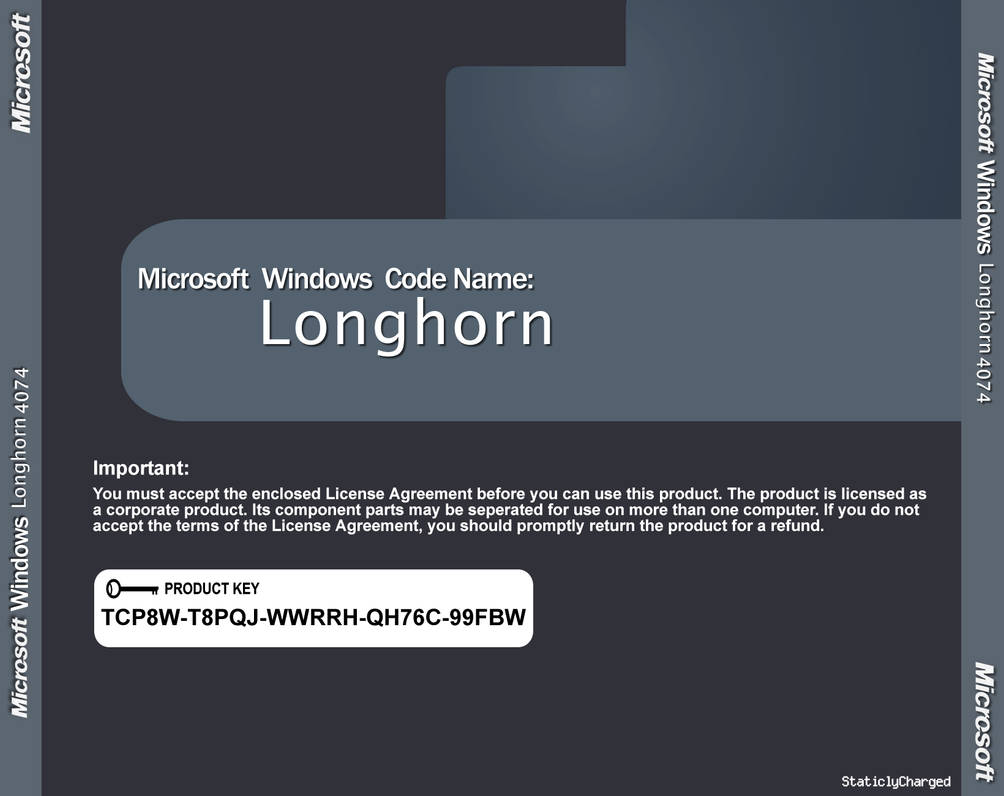 Windows Longhorn Keycode Windows Longhorn 4074 Back by StaticlyCharged on DeviantArt