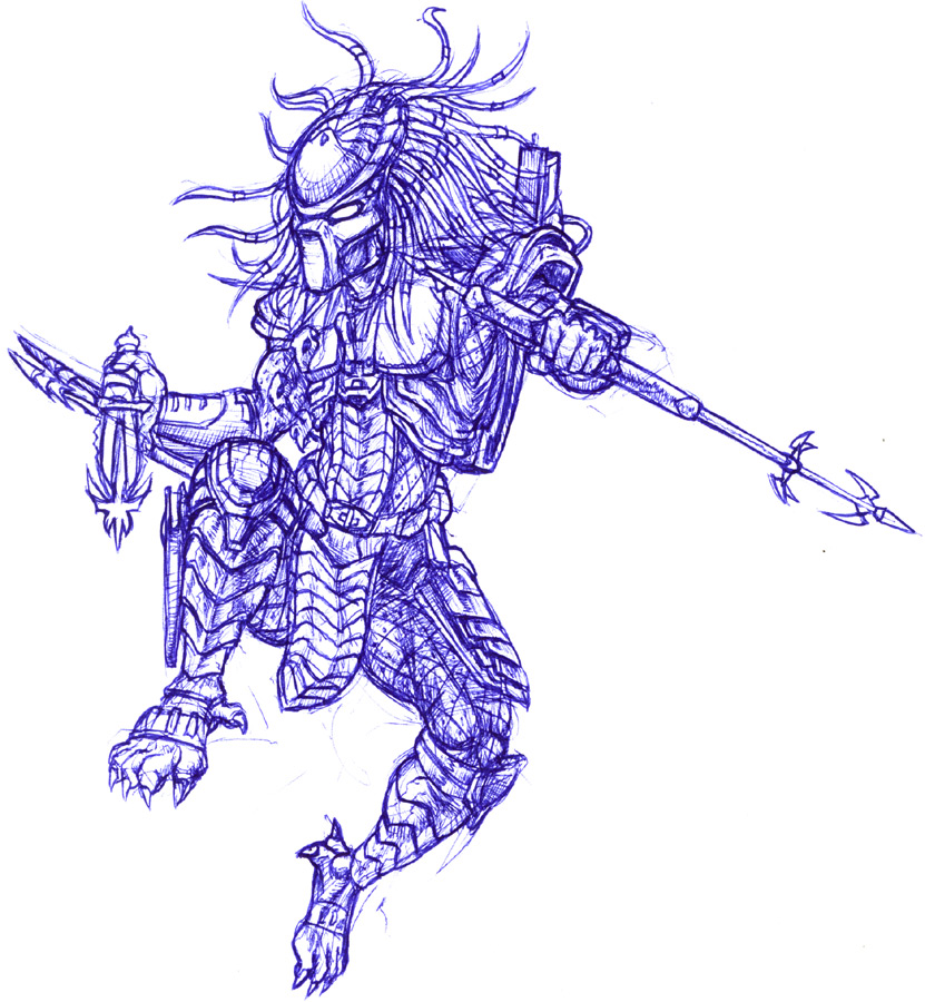 Predator in motion sketch