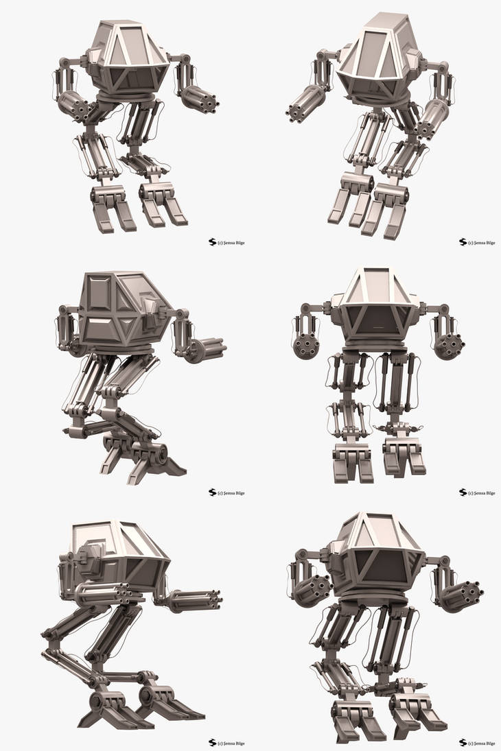 Robot 02 (Mech Warrior) (Rigged) by Semsa on DeviantArt