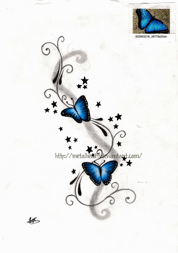 Butterfly tattoo coloured by Metalhead99 on DeviantArt