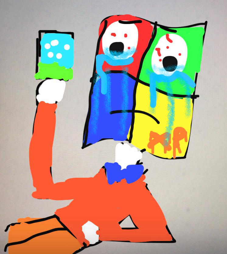 Windows XP crying over his memories by Gianfranchina on DeviantArt