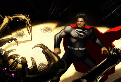 Superman vs Thanagarian Snare Beast