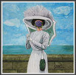 ...Magritte's' lady with violettes' by floriaiglenoir