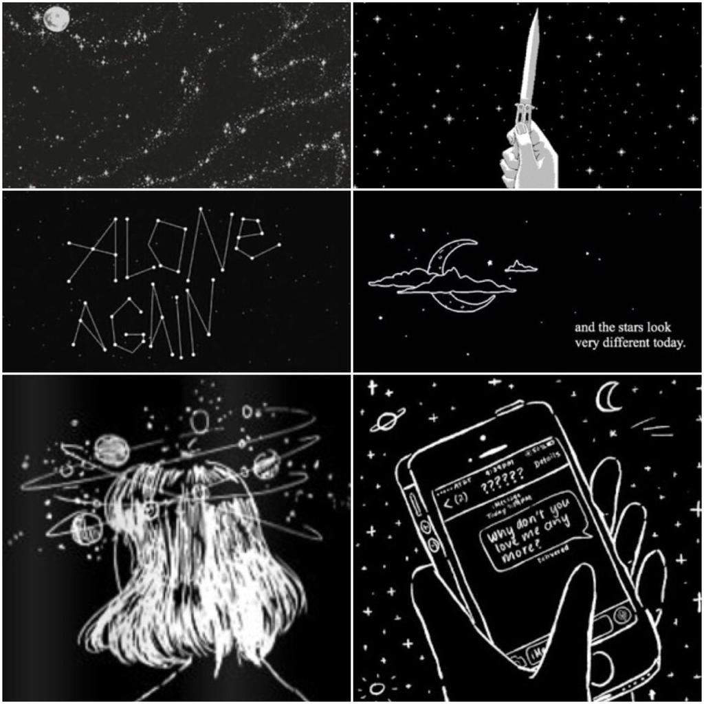 Aesthetic Black White Depressed Galaxy By Halvy2 On Deviantart