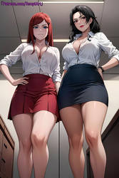 Kushina x Kurenai - Office Milfs