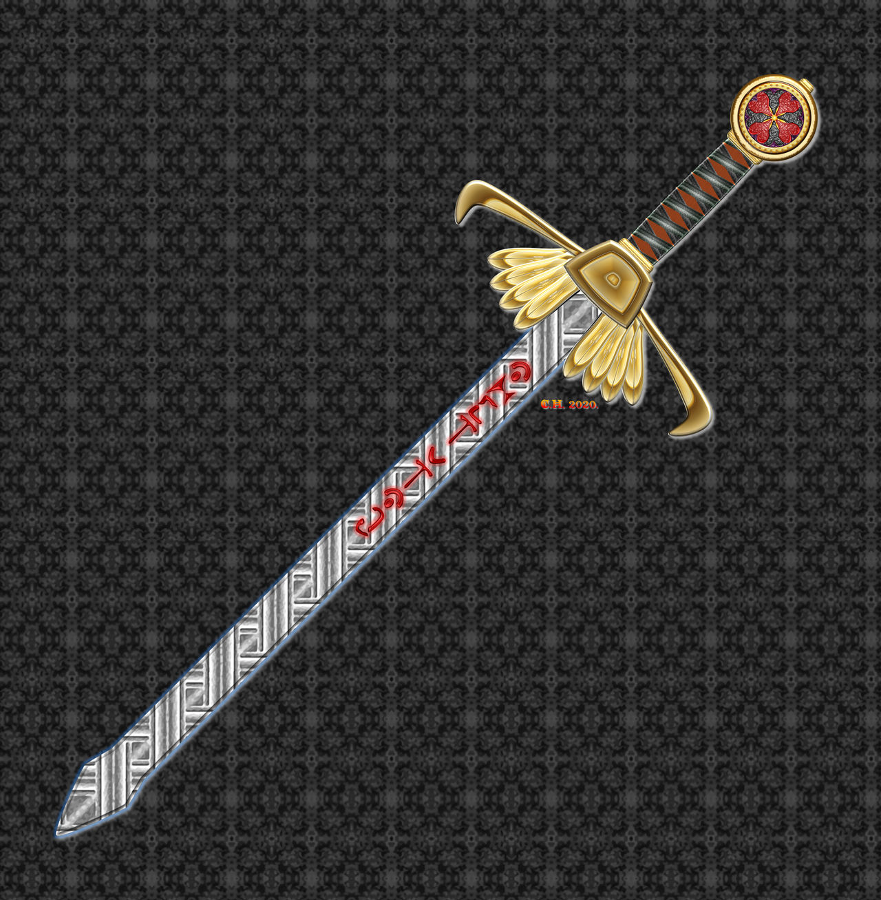 Knight's rune sword by Dredrever on DeviantArt