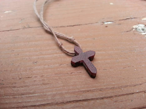 Wenge/Purpleheart Cross Pendant (Purpleheart Side)