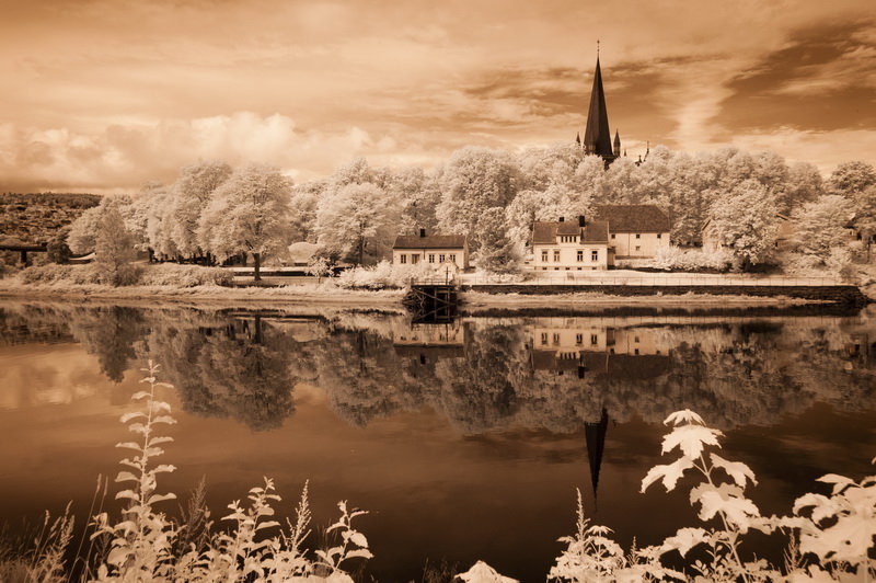 Trondheim River And Cathedral