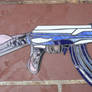 stained glass AK47 with poppy