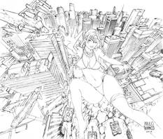 the attack of the giant woman pencils