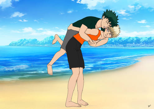 Katsuki et Deku plage