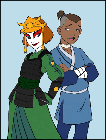 Suki and Sokka - Colored