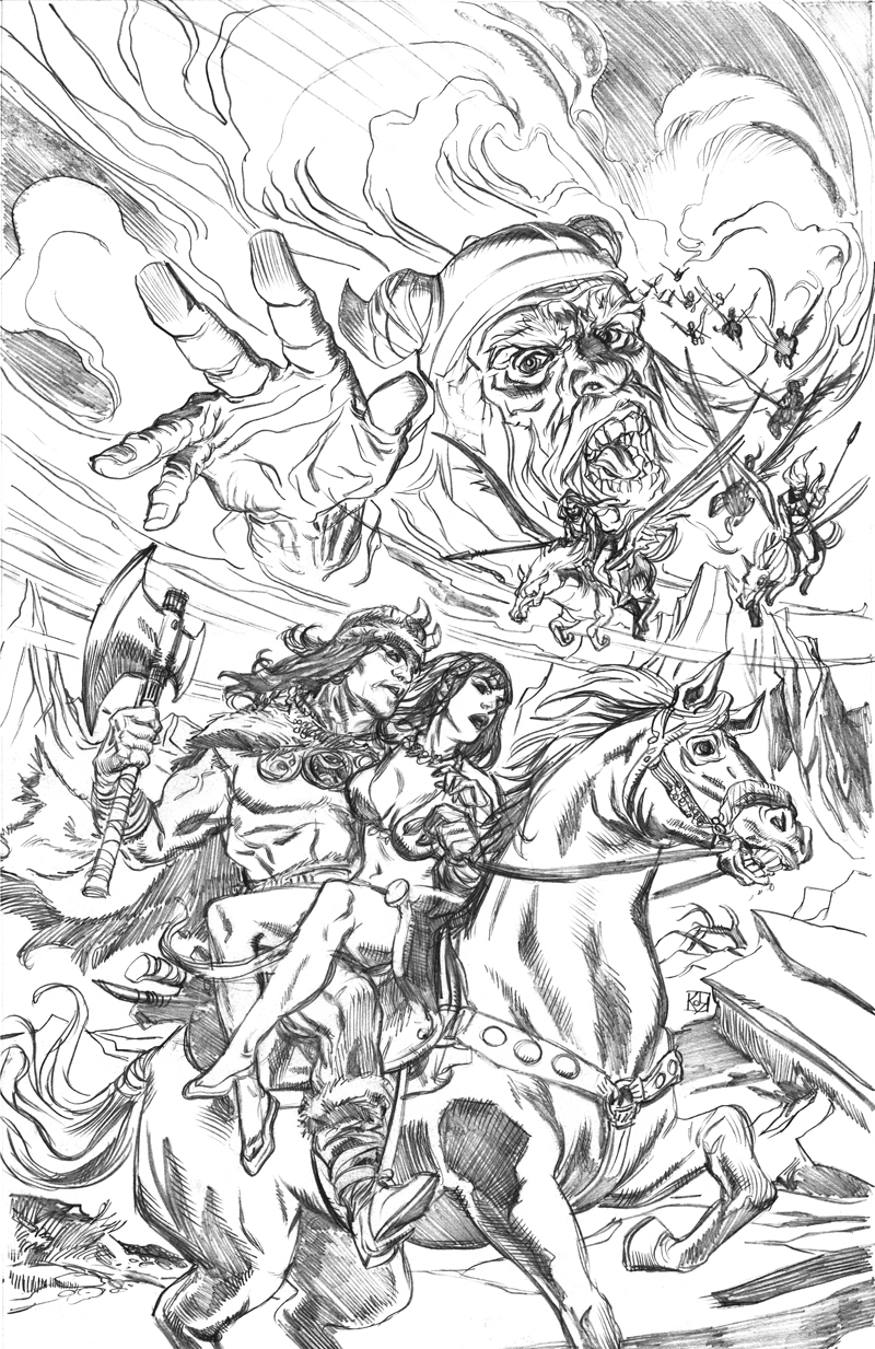 Conan 'Grey God' cover pencils