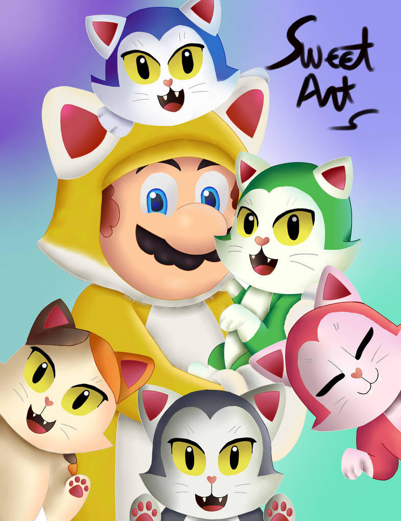 Mario Cat And His Kittens By SweetArt99 On DeviantArt mario-cat-and-his-kittens-by-sweetart99-on-deviantart