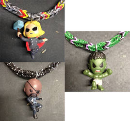 Rainbow Loom Marvel Necklaces