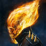 The Rider's Flaming Skull