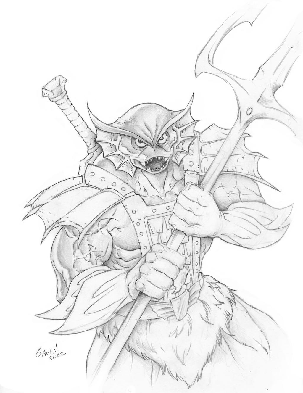 Mer-man Sketch by GavinMichelli on DeviantArt