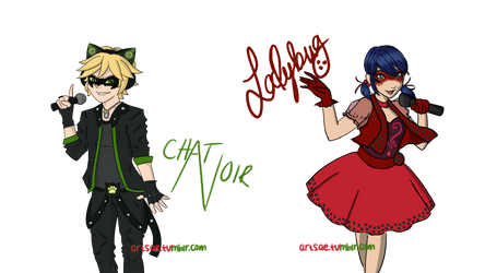 Popstar!Ladybug and Chat Noir