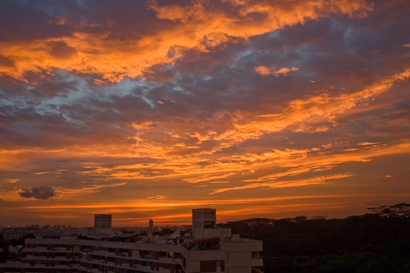 Sunset over Land