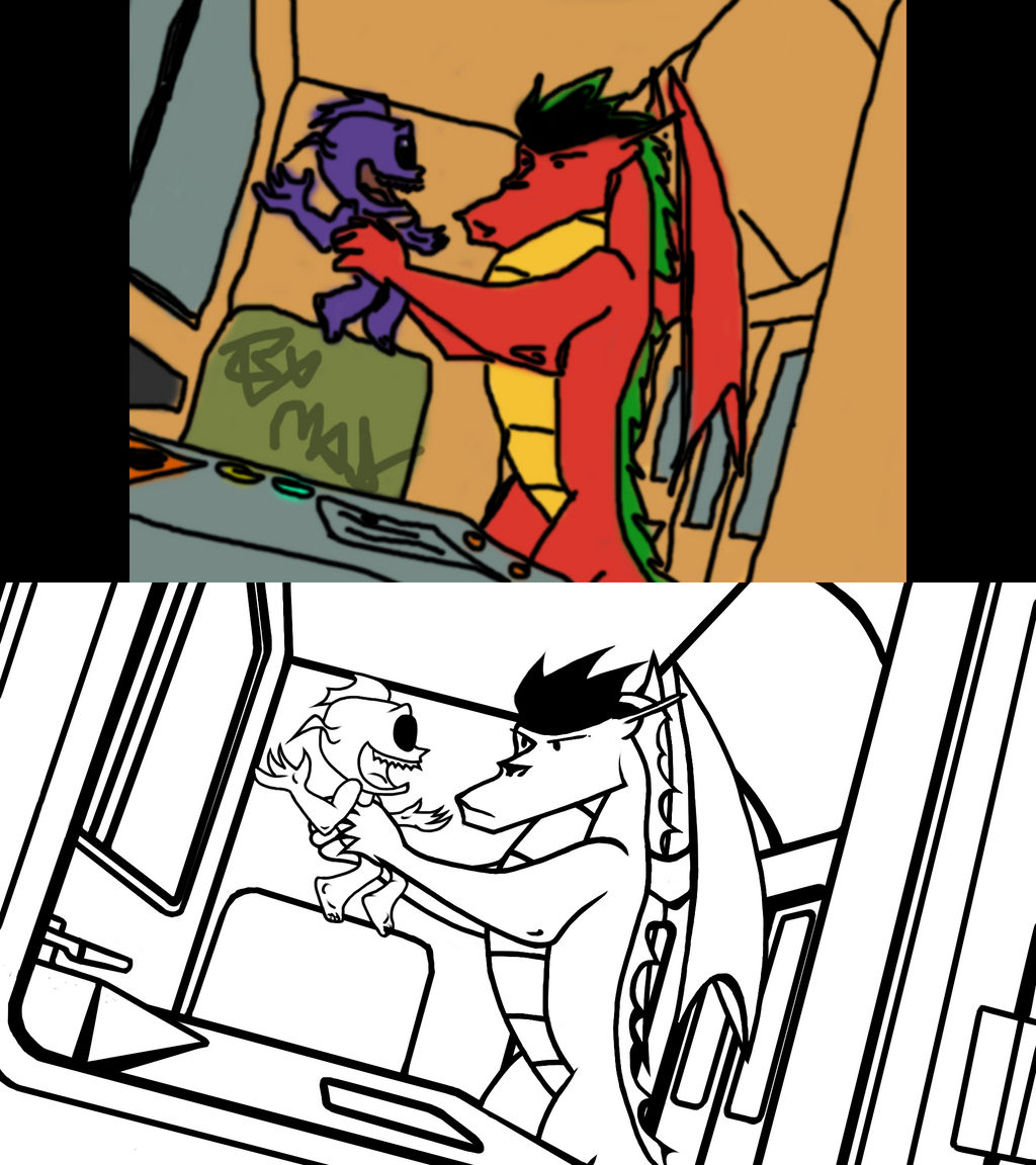 Jake the Dragon in Subway w.i.p (2009 vs 2015) by ZcoogerChannel