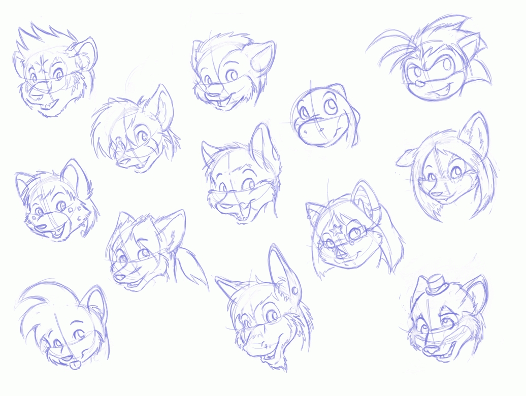 Anthro heads sketch