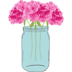 Free Floral Vector with Mason Jar Clip Art