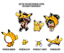 Set Of Custom Pikachu Items by SweetTsunderexD