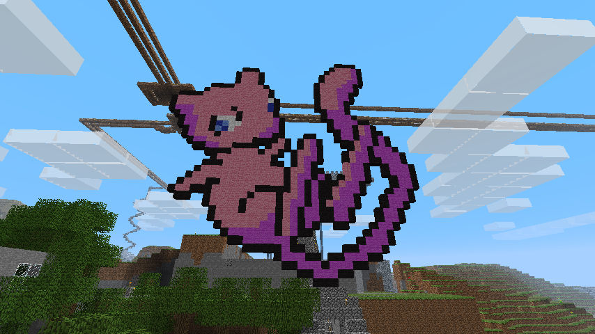 Mew Build Minecraft Minecraft Mew by BrittanysDesigns on DeviantArt