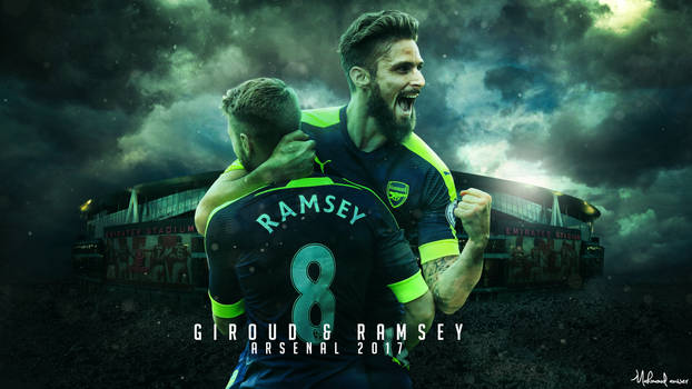 Olivier Giroud  Aaron Ramsey 2017 Wallpaper