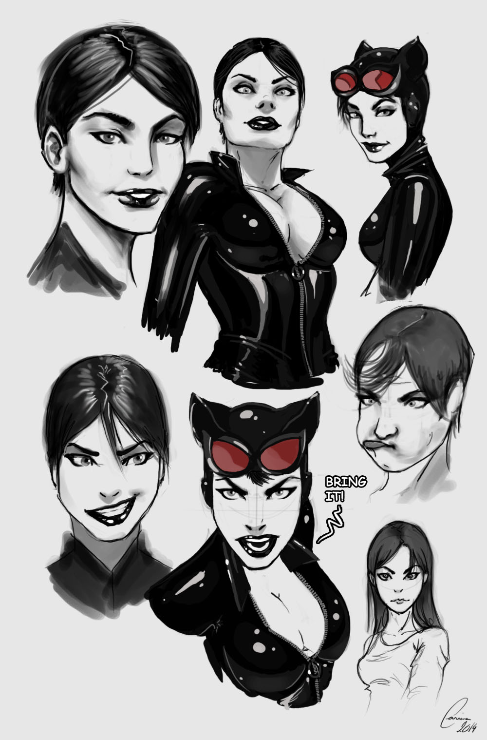 Cat Woman Doodles