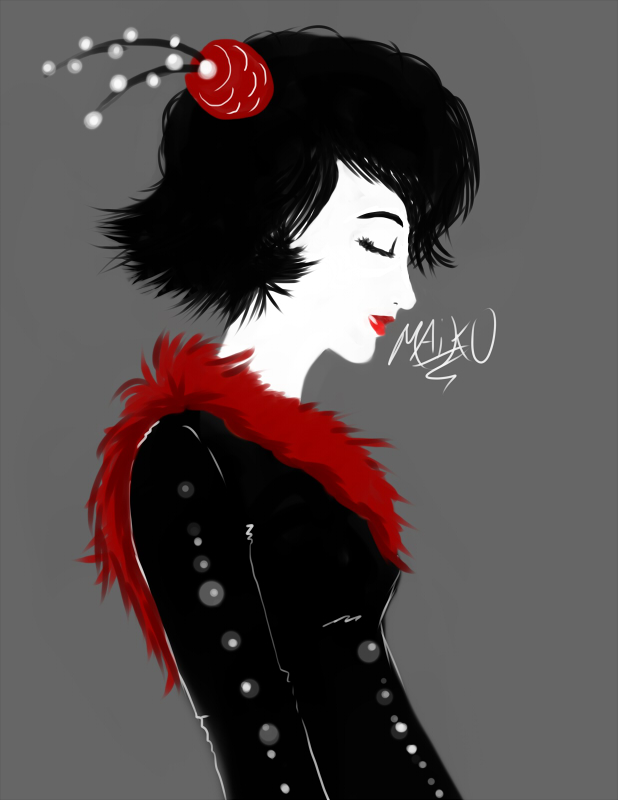 Lady with red