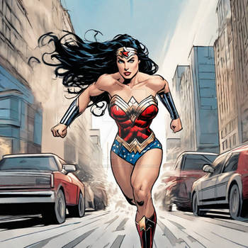 Wonder Woman on City Patrol - Running