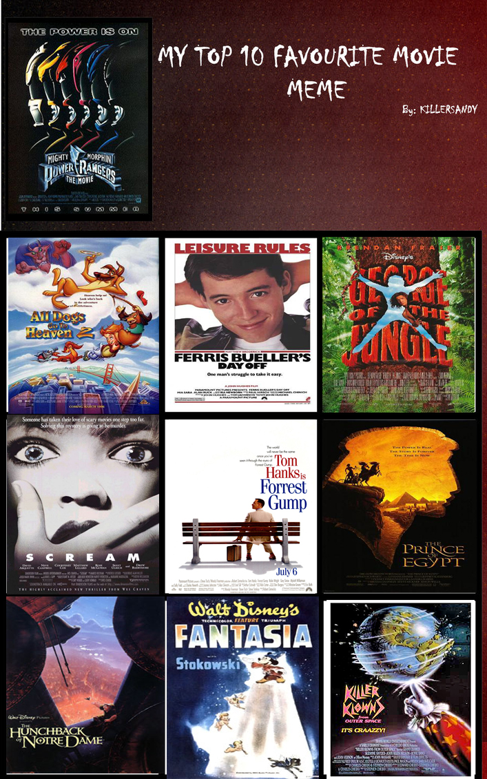 Top 10 Movies Meme By Writemaster93 On Deviantart Top 10 Movies Meme By Writemaster93 On Deviantart