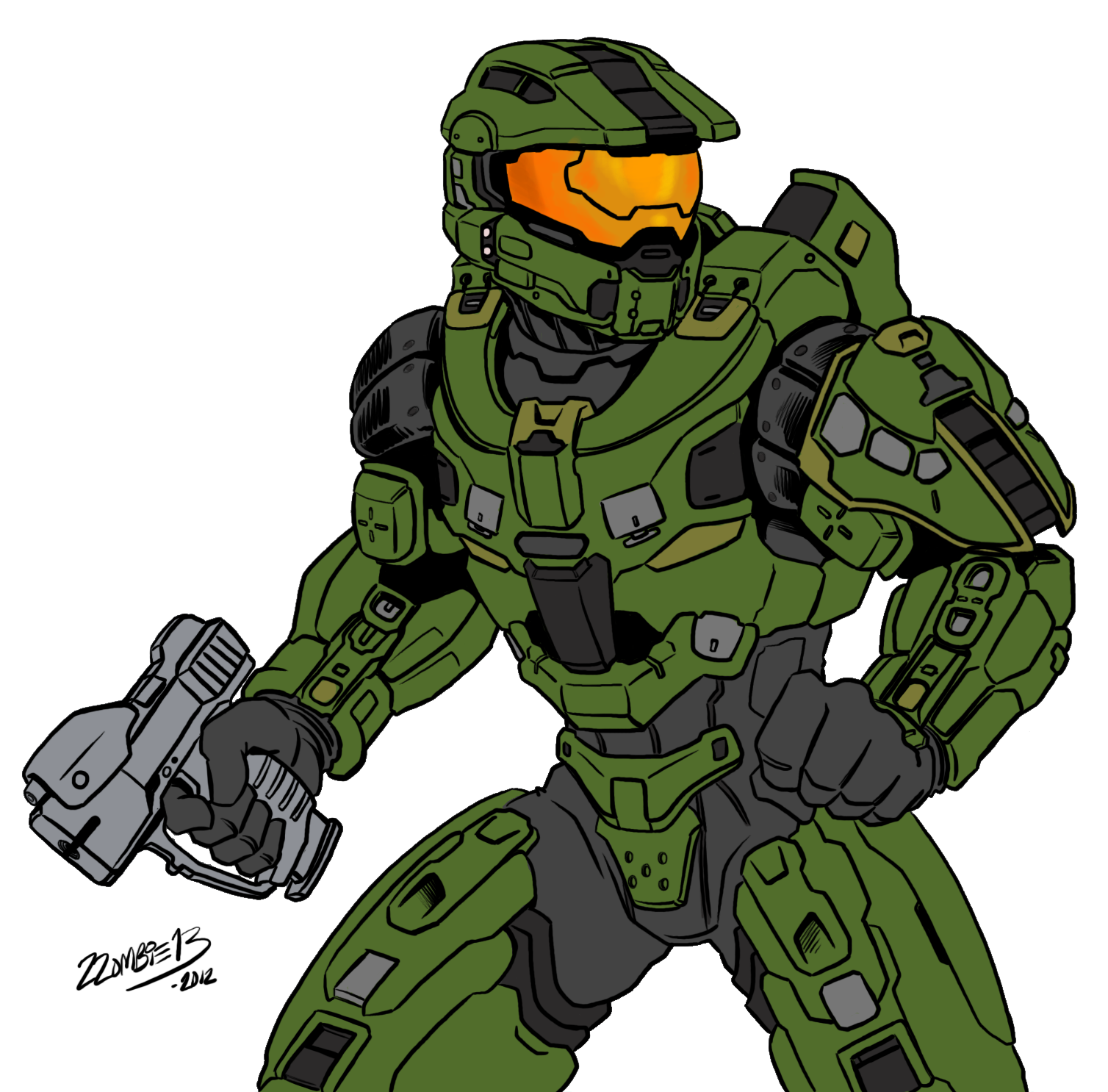 halo 4 master chief armor drawing