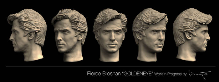 Pierce Brosnan 1/6 head sculpt -WIP UPDATE-