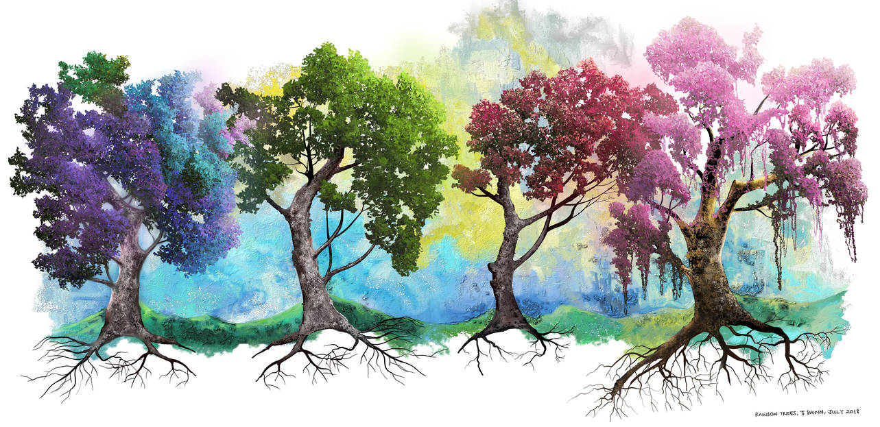 Rainbow Trees by Jshinncreative on DeviantArt