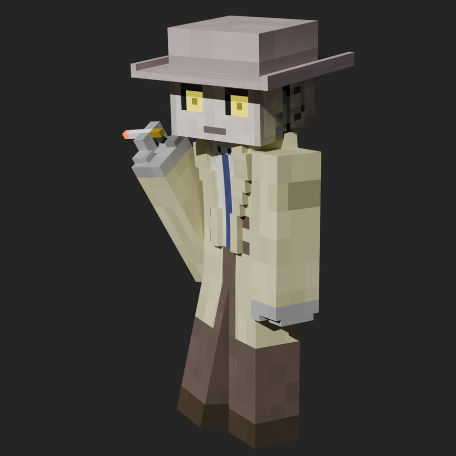 Boxel Characters Boxel Nick Valentine (Blender Practice) by tmtardyon on DeviantArt