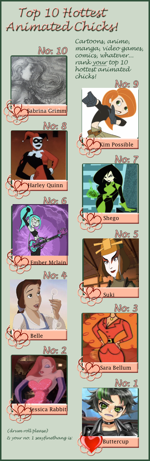 Top 10 Hottest Animated Women!!! by WindsOfInspiration10 on DeviantArt Top 10 Hottest Animated Women!!! by WindsOfInspiration10 on DeviantArt