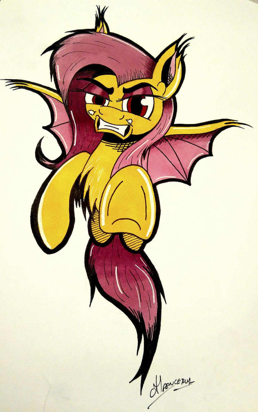 Flutterbat Deviantart Front Flutterbat by MrPenceaul on DeviantArt