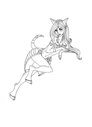 Draenei girl outlines FREE to COLOR by Dunkle-Katze
