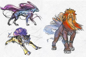 Entei Raikou and Suicune