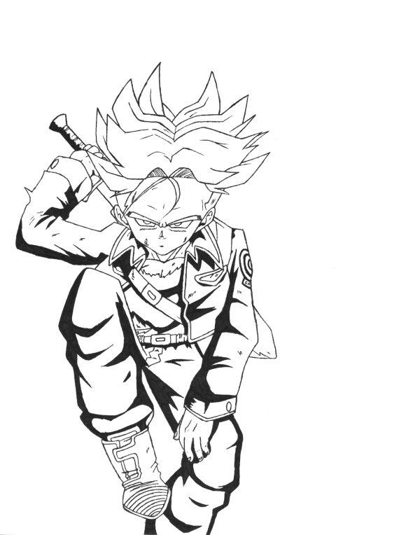 Trunks - Uncolored by anime-arteest on DeviantArt