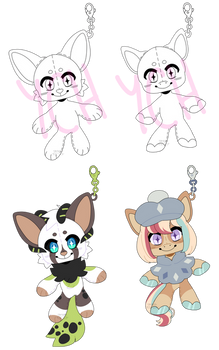 I'm a keychain! YCH - Canine and pony [Open]