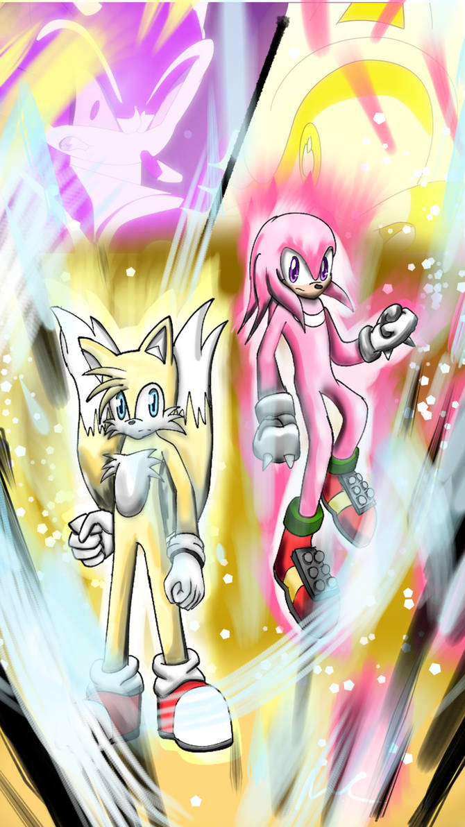 Hyper Knuckles Deviantart LL YEL Sparking Super Tails And Hyper Knuckles by ChaseTales on DeviantArt